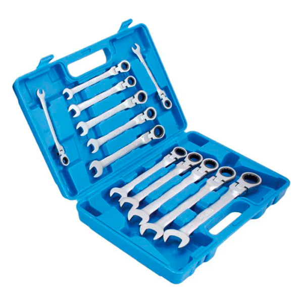12 CHAVES COMBINADAS COM CATRACA ARTICULADAS 8-22MM